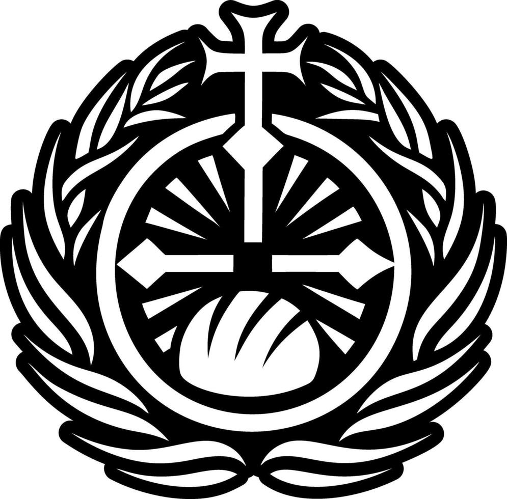 A glyph style icon of eucharist tattoo vector