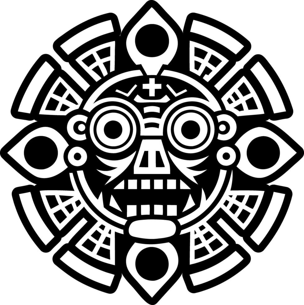 A filled style icon of inca counting tattoo vector