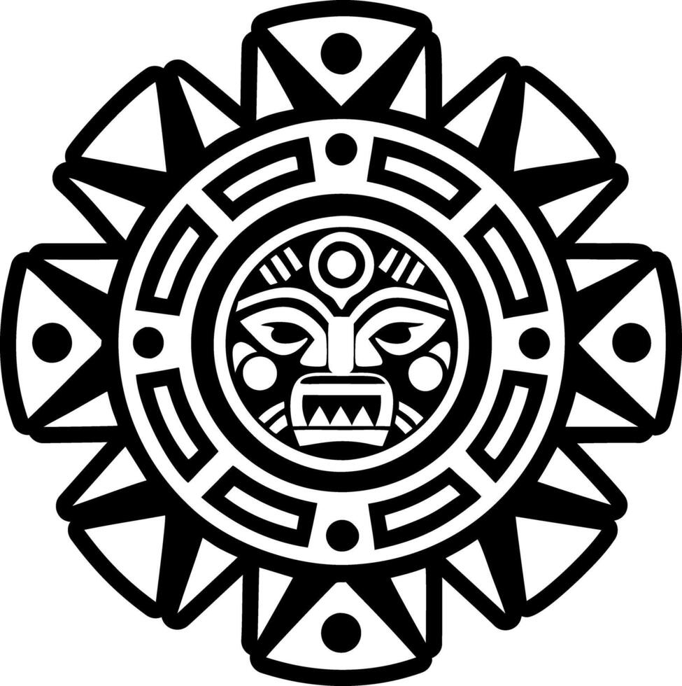 A solid style icon of golden inca symbol vector