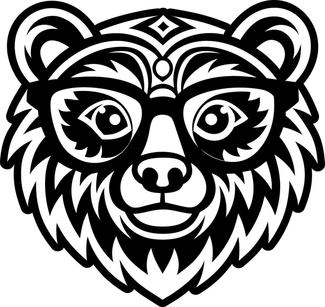 A glyph style icon of bear tattoo vector