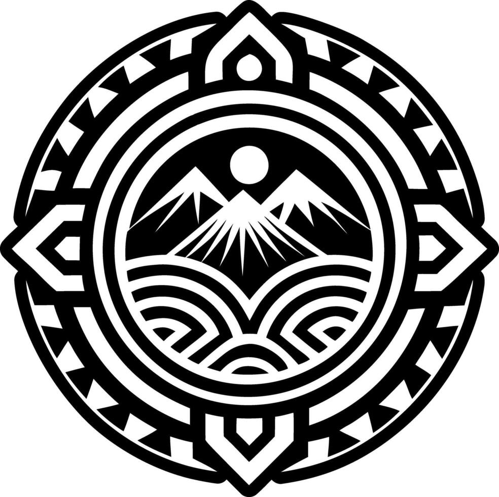 A glyph style icon of sand dune symbol vector