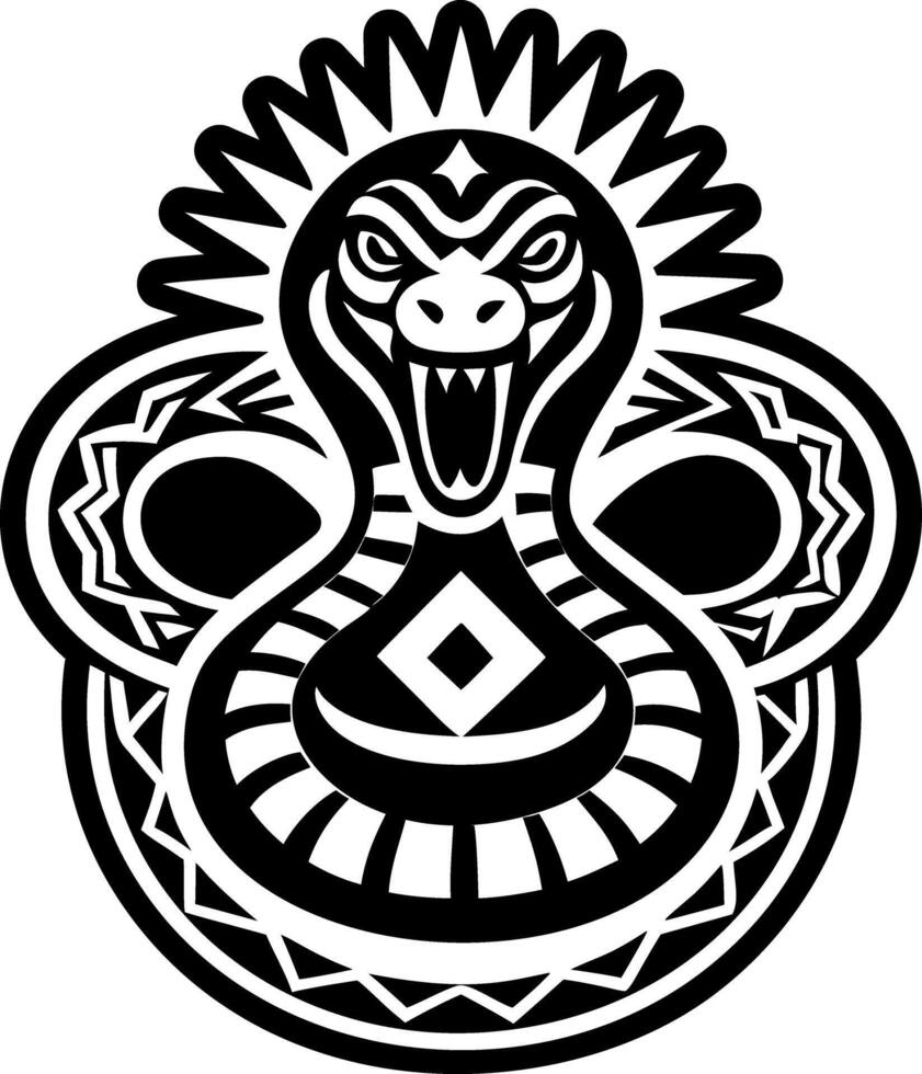 A solid style icon of snake totem symbol vector