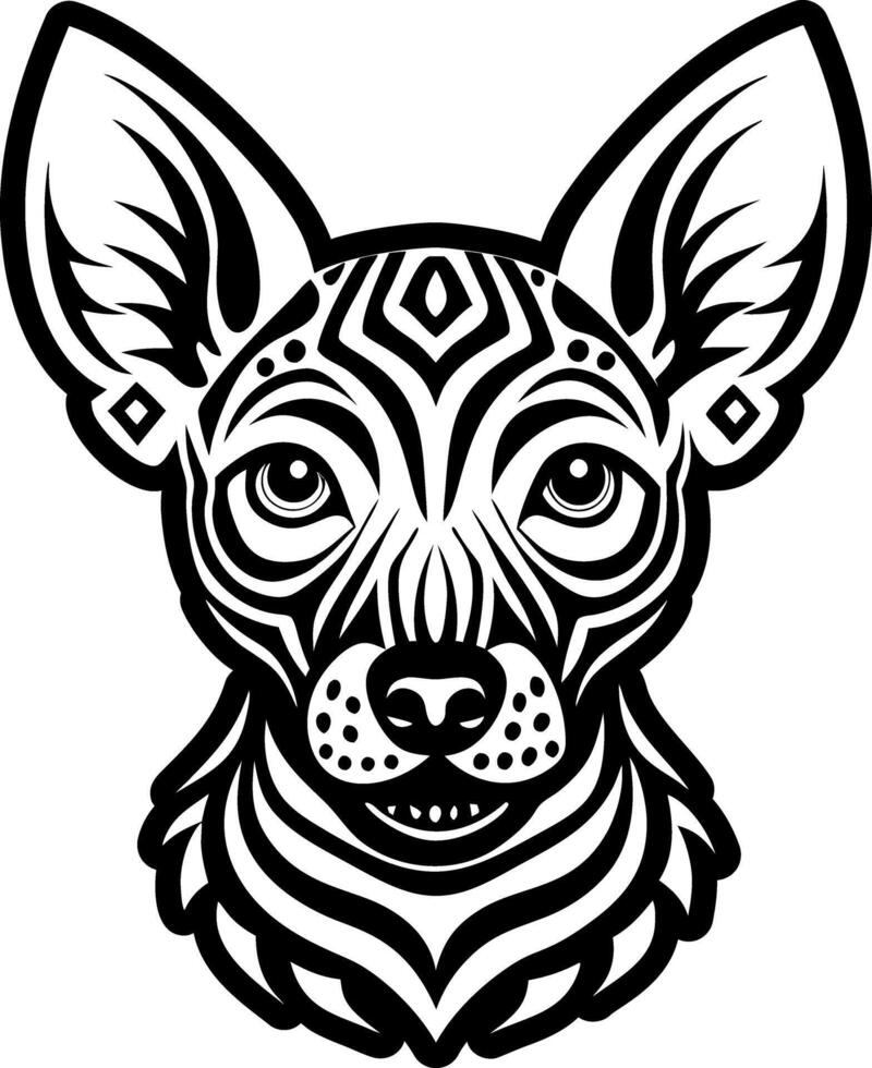 A filled style icon of peruvian dog tattoo vector