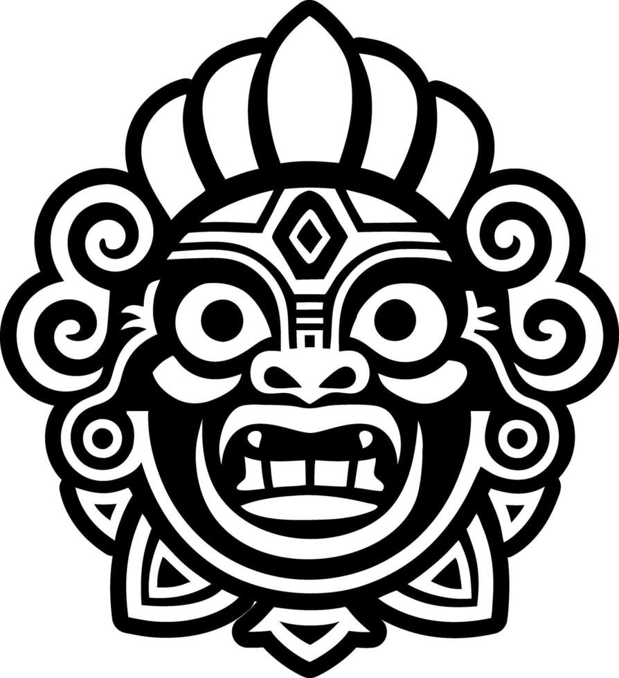 A glyph style icon of sacred mask tattoo vector