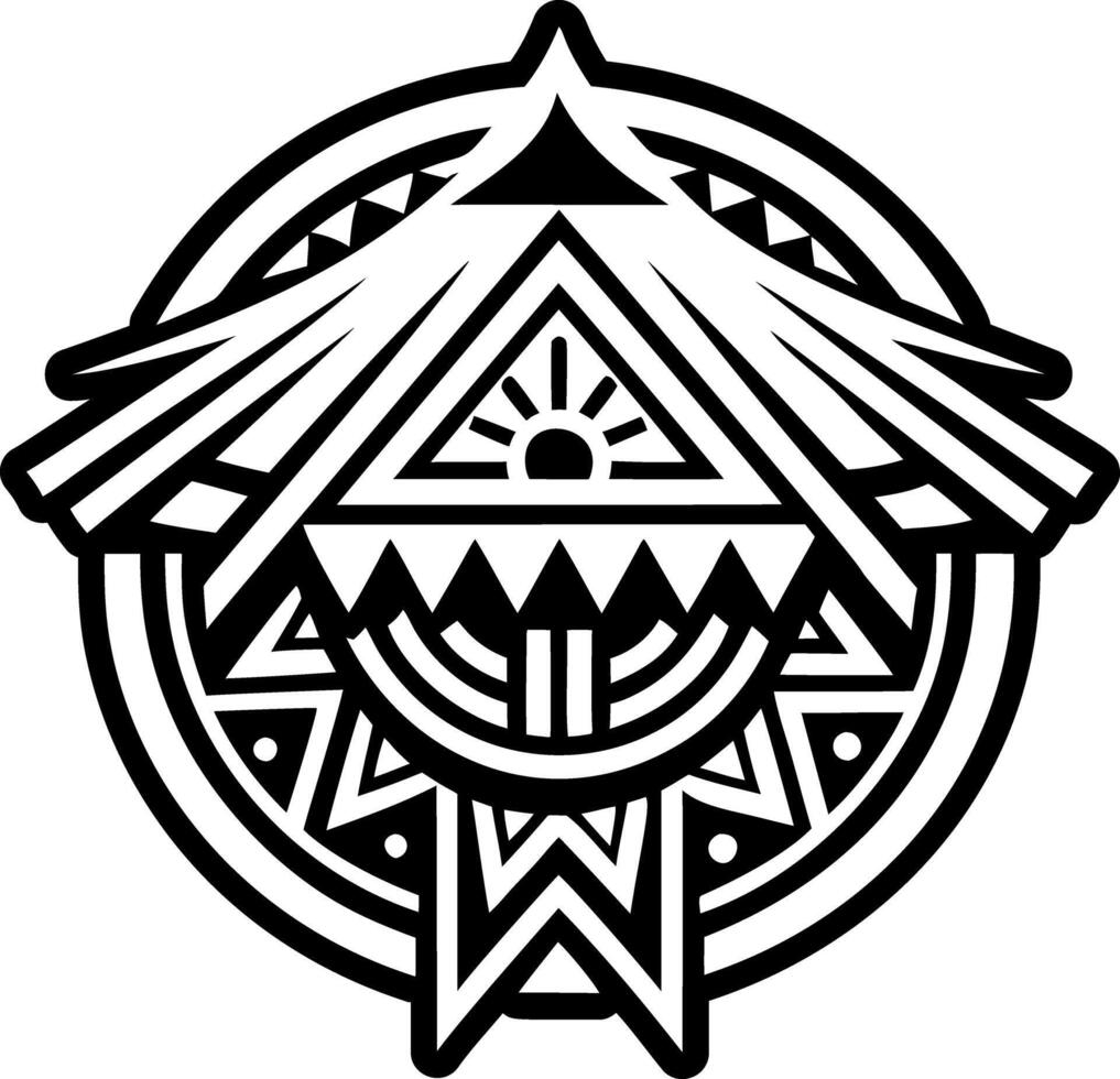 A solid style icon of hopi roof symbol vector