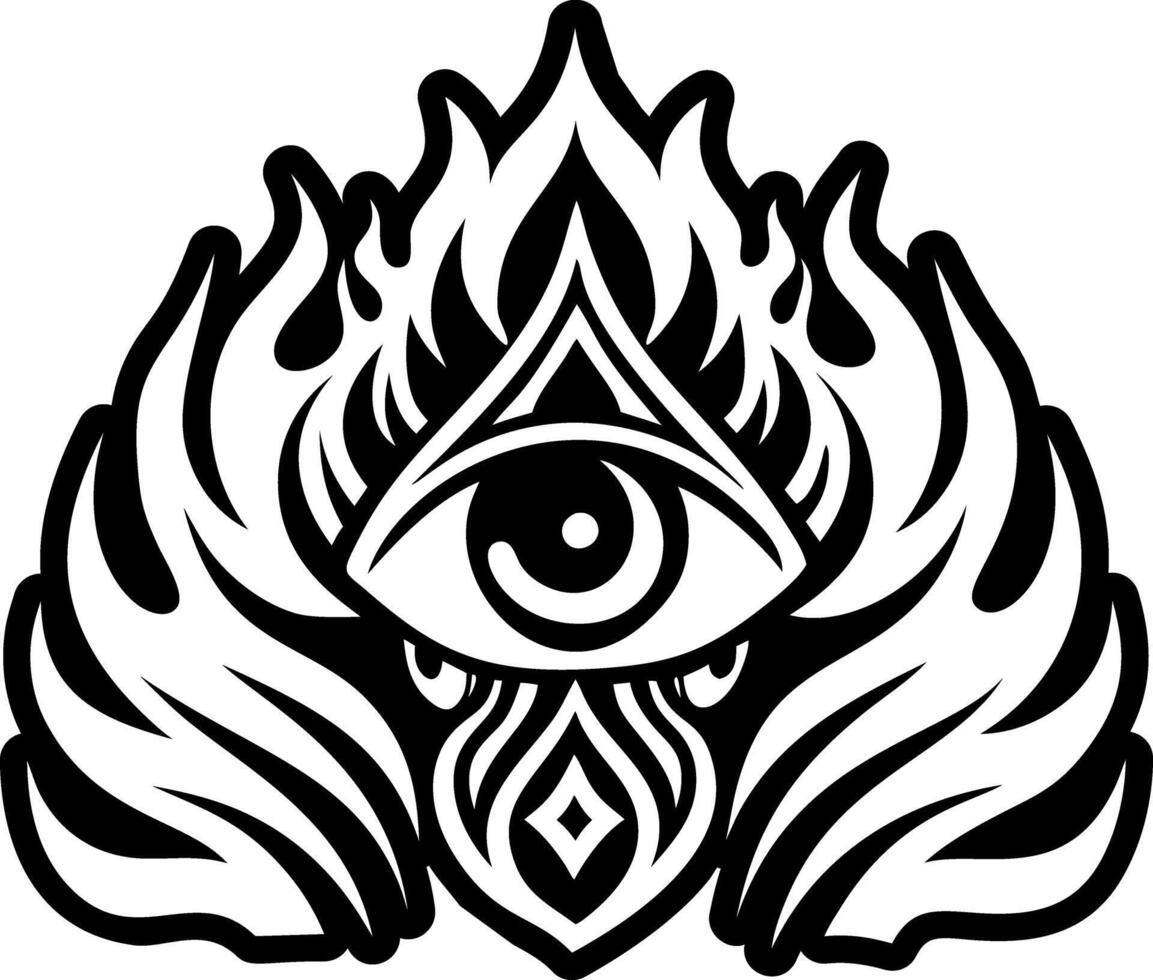 A solid style icon of evil eye tattoo vector