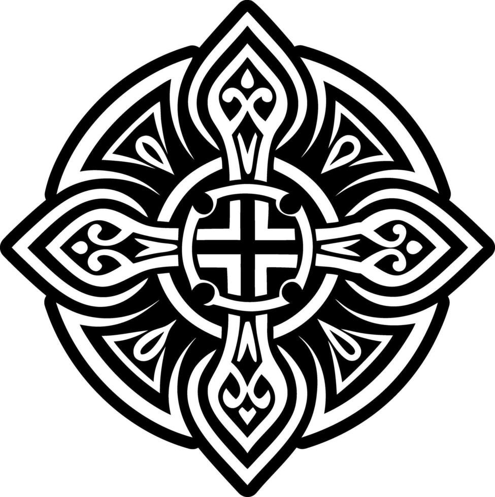 A filled style icon of holy cross tattoo vector