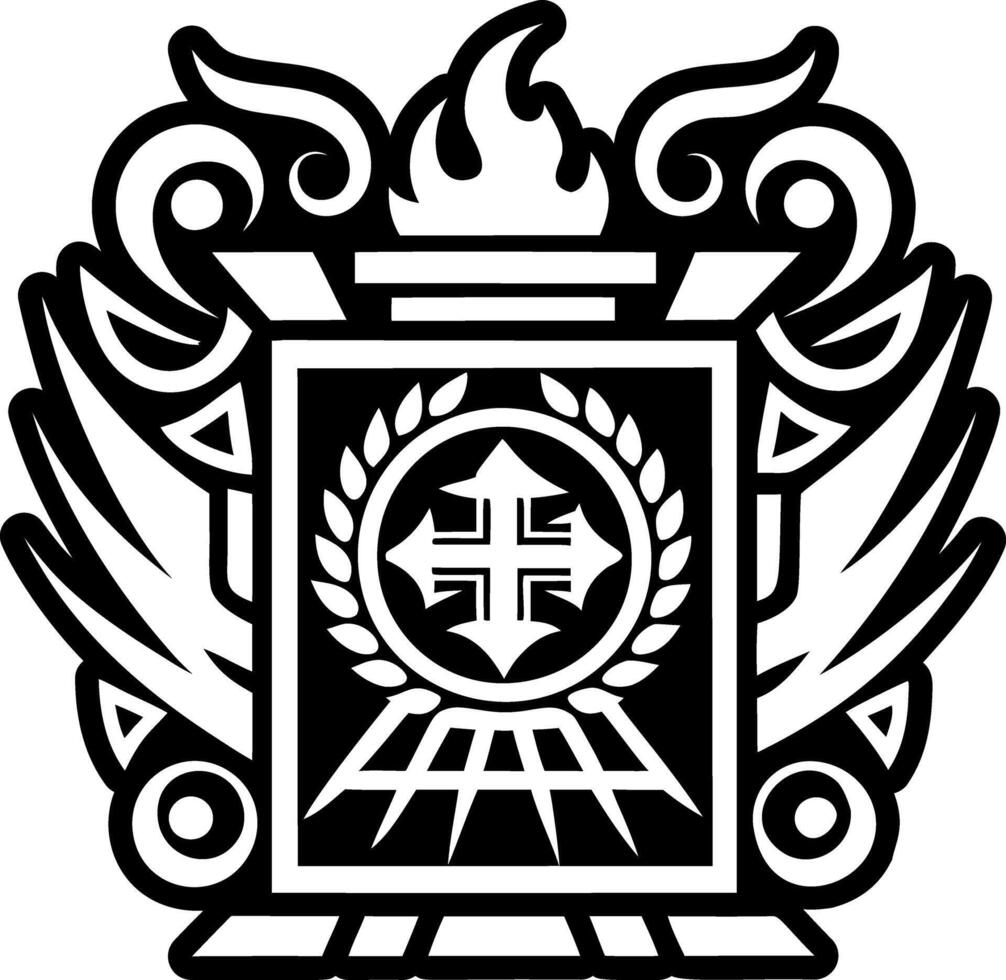 A glyph style icon of ancient firepit tattoo vector