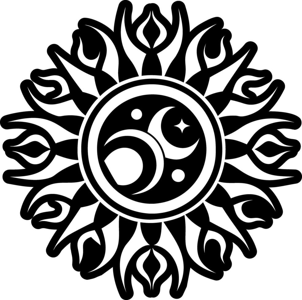 A solid style icon of celestial symbol tattoo vector