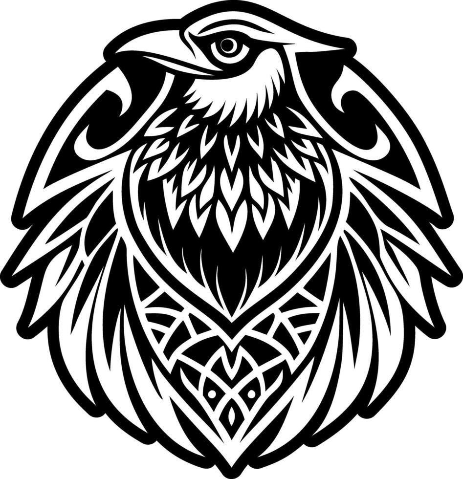 A filled style icon of raven head tattoo vector