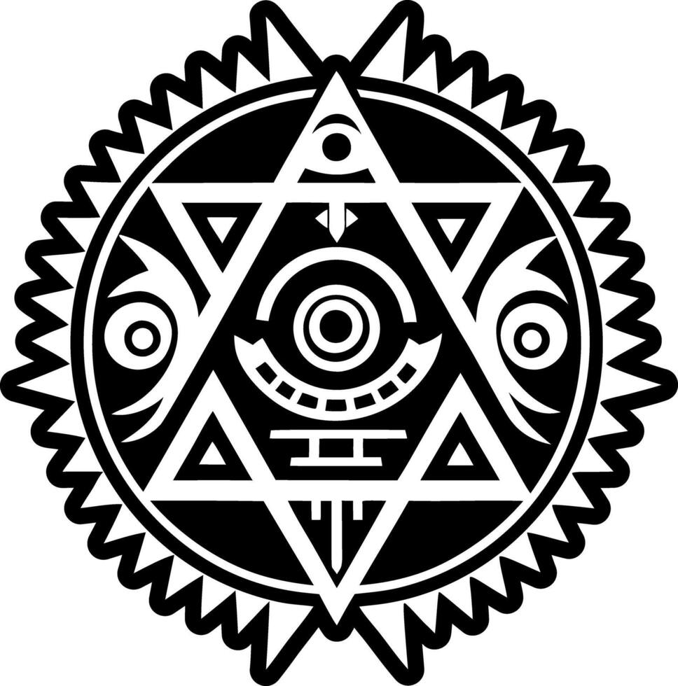 A filled style icon of shaman symbol tattoo vector