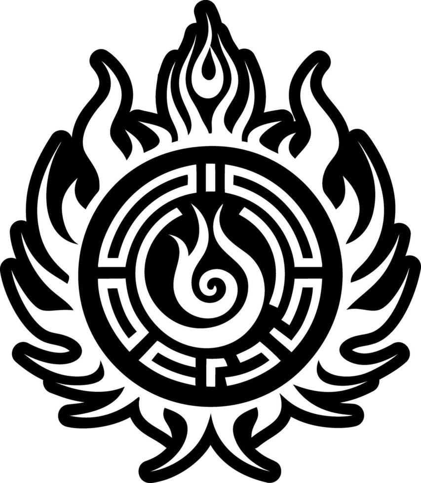 A glyph style icon of fire circle symbol vector