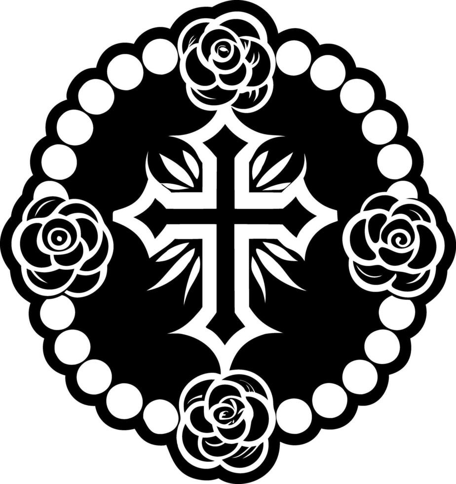 A filled style icon of church cross symbol vector