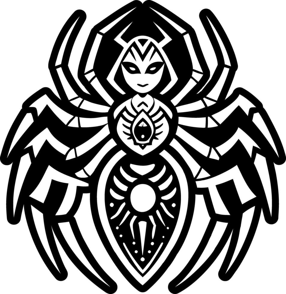 A glyph style icon of spider woman symbol vector