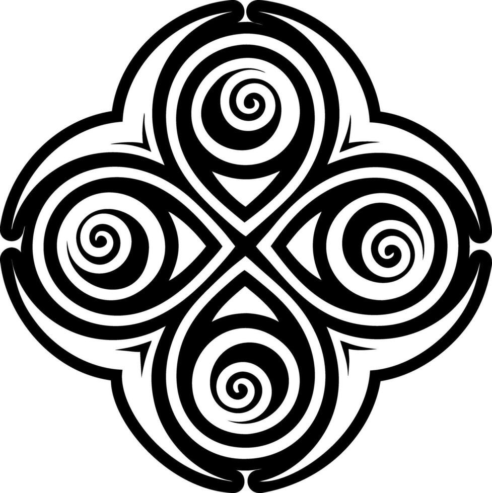 A filled style icon of four leaf tattoo vector