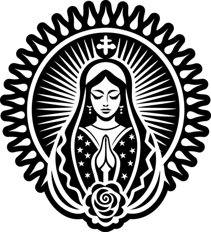 A solid style icon of guadalupe symbol vector