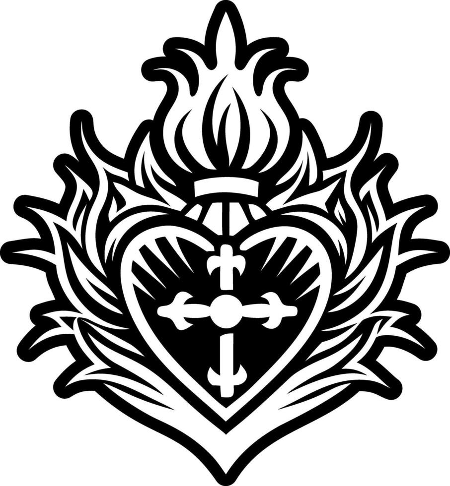A filled style icon of sacred heart symbol vector