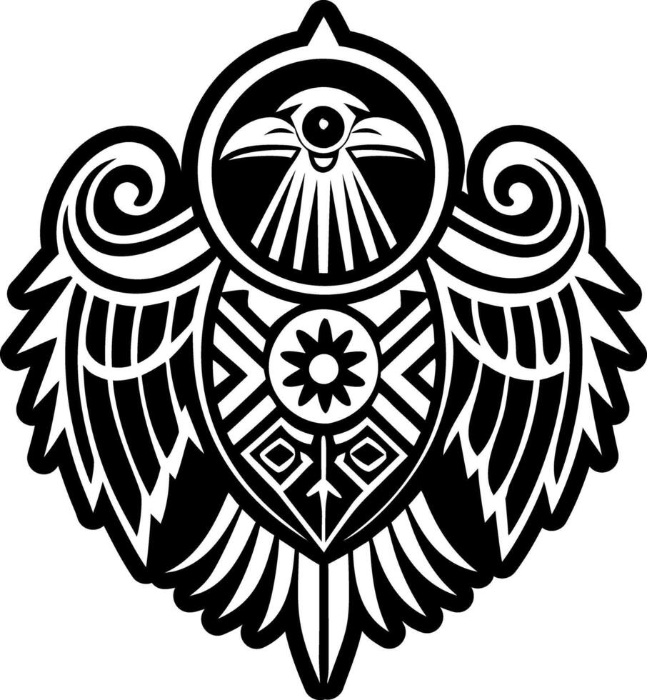 A solid style icon of corvus tattoo vector