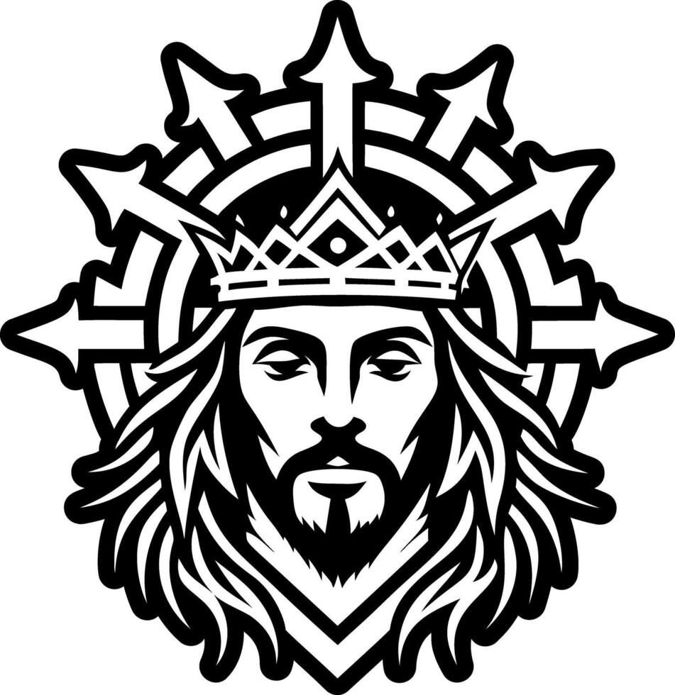 A glyph style icon of christ crown symbol vector