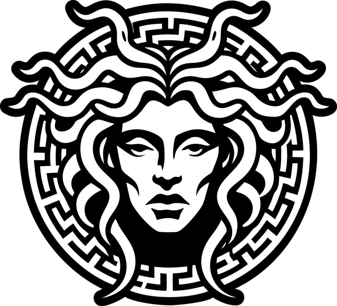 A filled style icon of medusa symbol vector