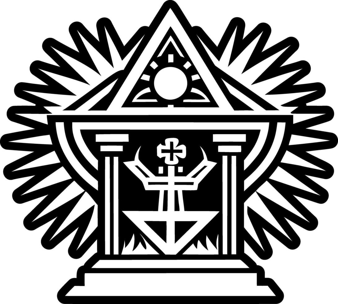 A solid style icon of altar symbol vector