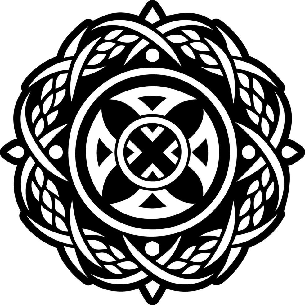 A glyph style icon of roman artwork tattoo vector