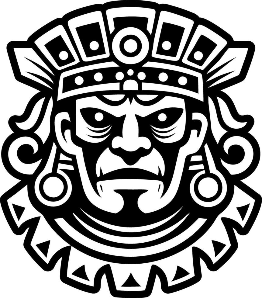 A solid style icon of peru mask tattoo vector