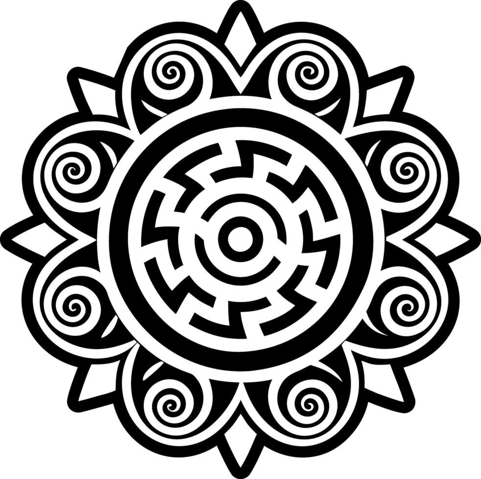 A glyph style icon of mapuche symbol vector