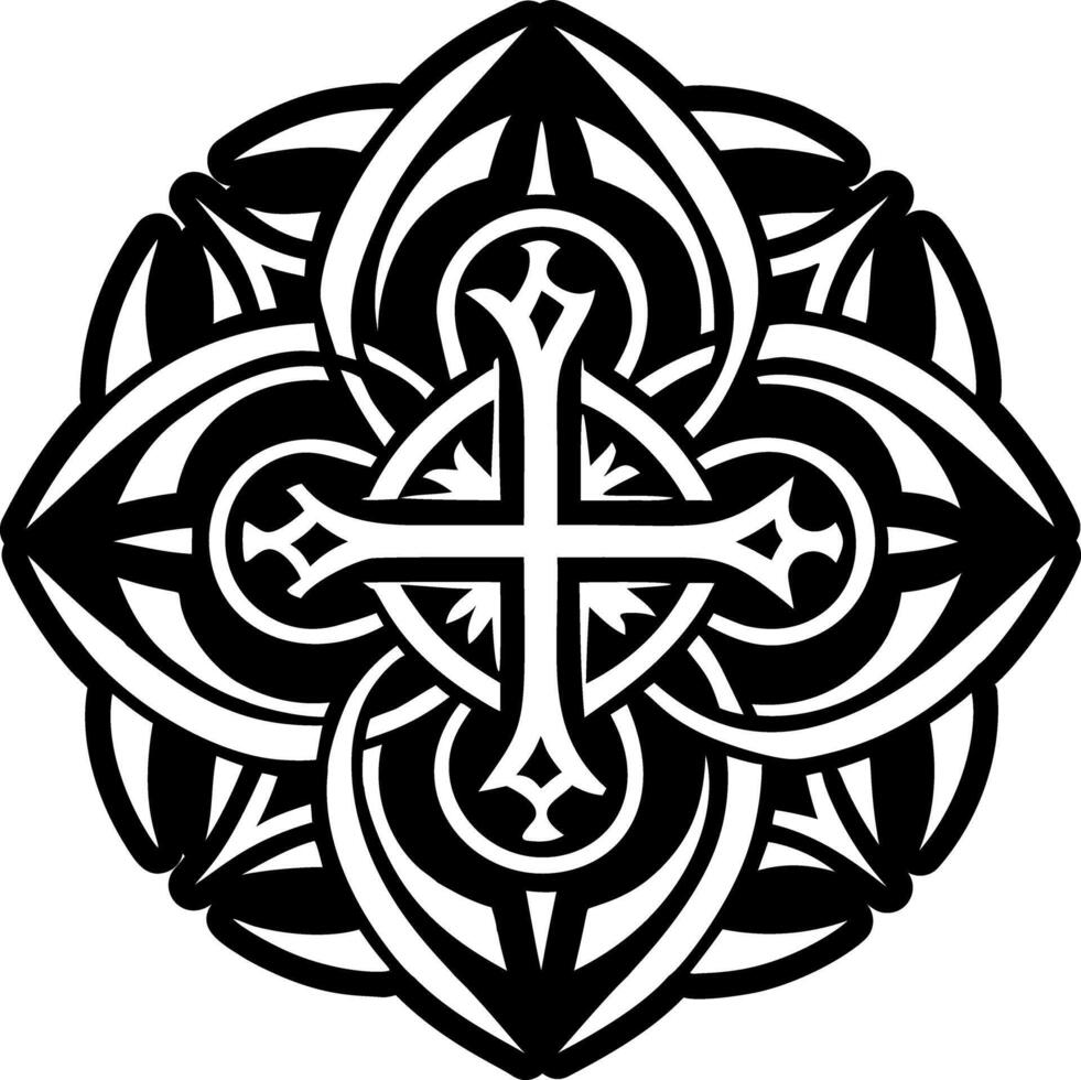 A solid style icon of christogram tattoo vector