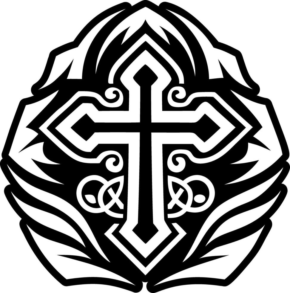 A glyph style icon of christianity sign symbol vector
