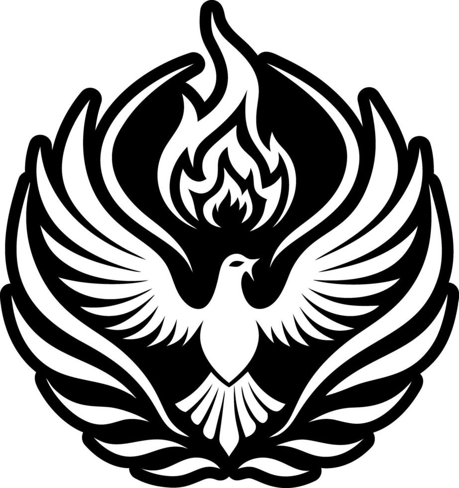 A glyph style icon of sacred bird tattoo vector
