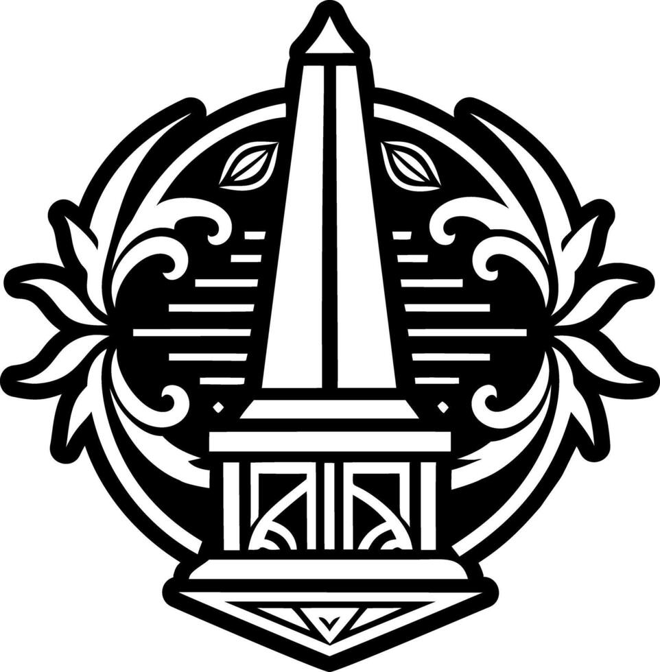A solid style icon of obelisk tattoo vector