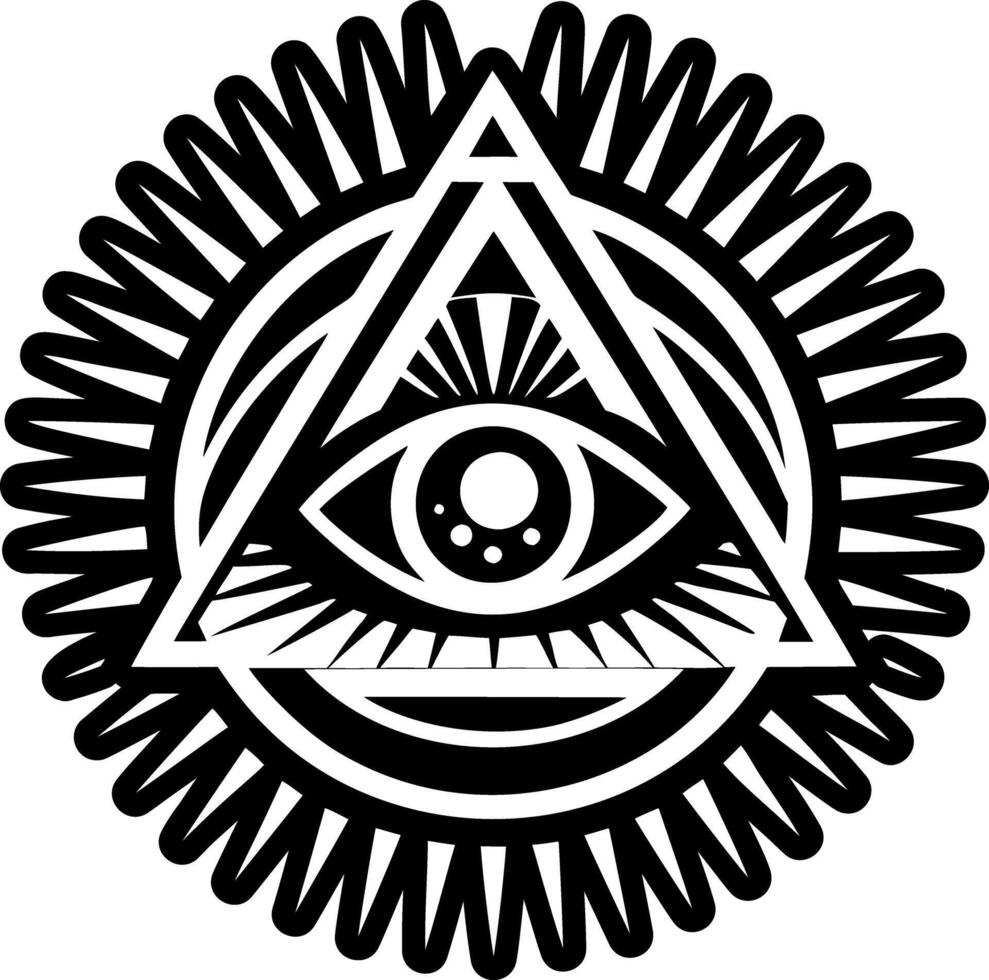 A filled style icon of god eye tattoo vector