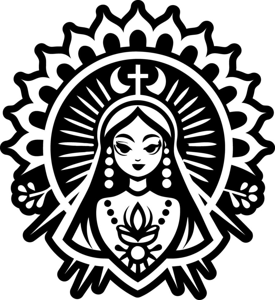 A solid style icon of virgin goddess symbol vector