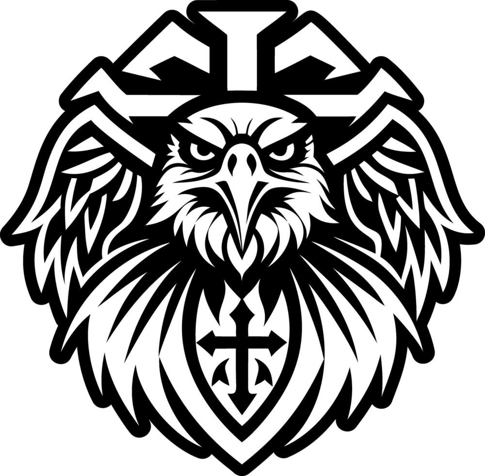 A filled style icon of eagle head symbol vector