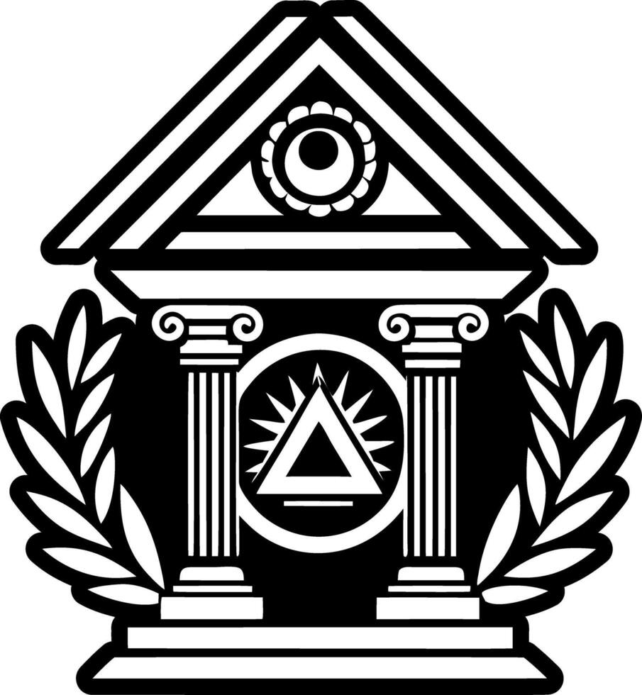 A filled style icon of column building tattoo vector