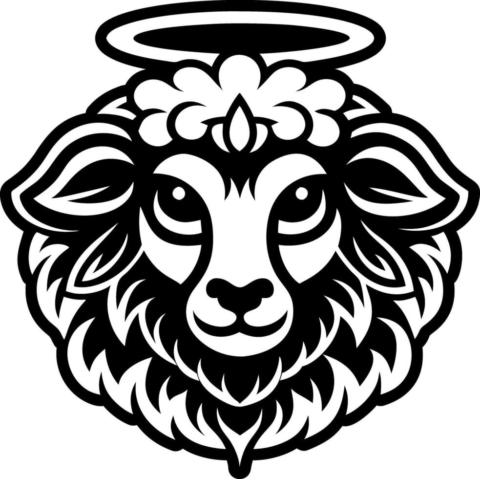 A filled style icon of sheep symbol vector