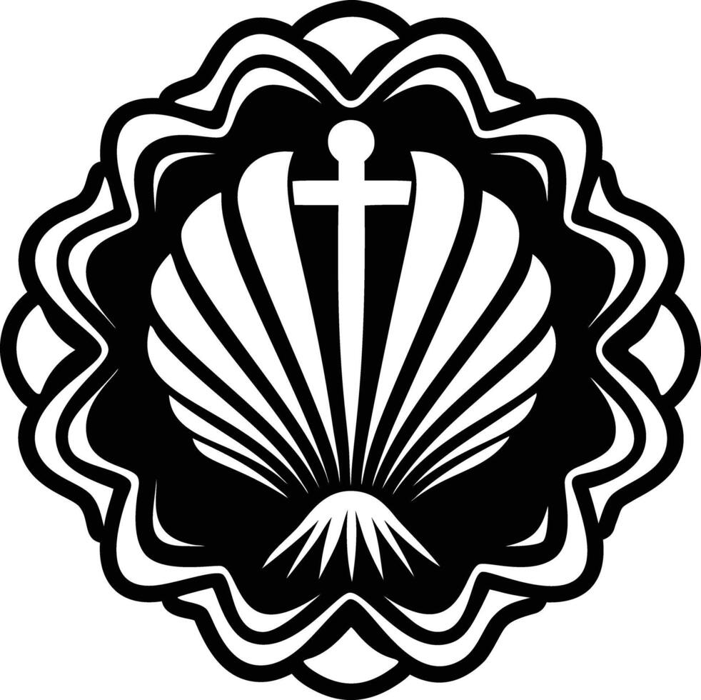 A glyph style icon of baptismal symbol vector