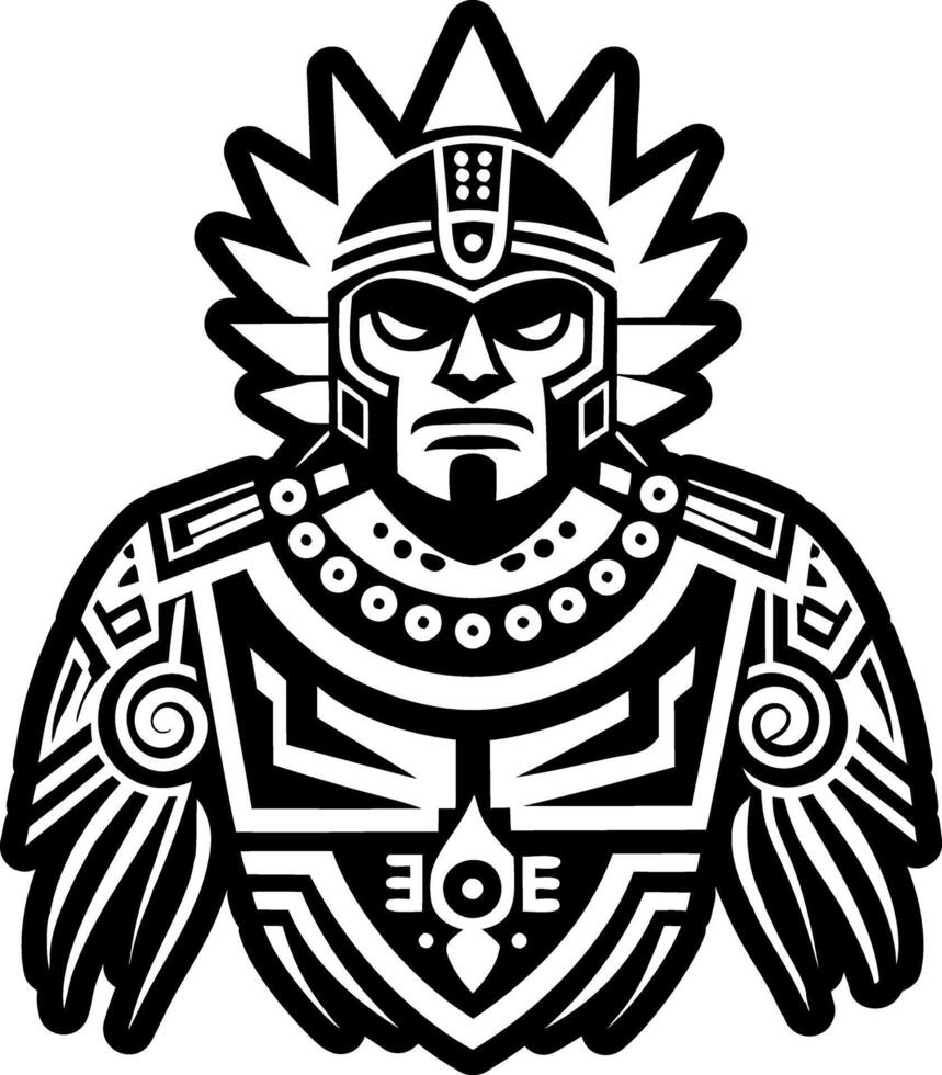 A glyph style icon of tribal warrior tattoo vector