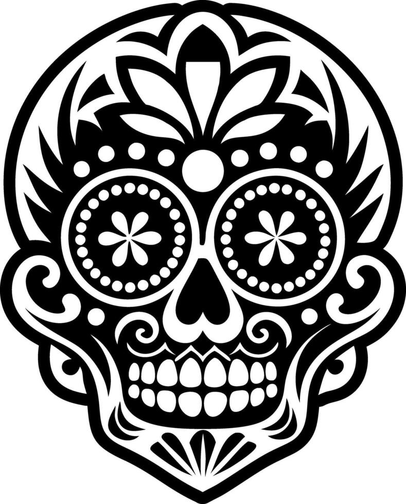 A solid style icon of muerto skull tattoo vector