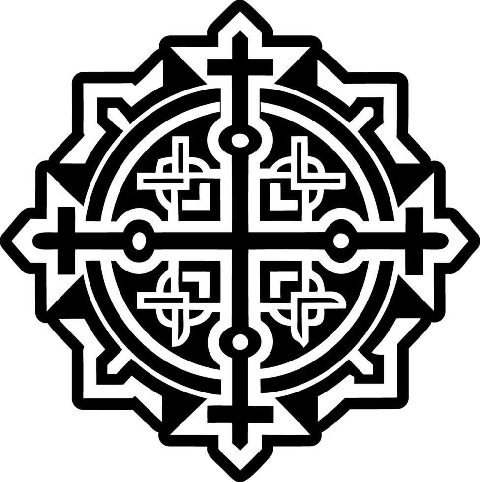 A filled style icon of jerusalem cross tattoo vector