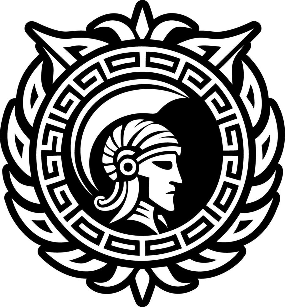 A glyph style icon of warrior symbol tattoo vector