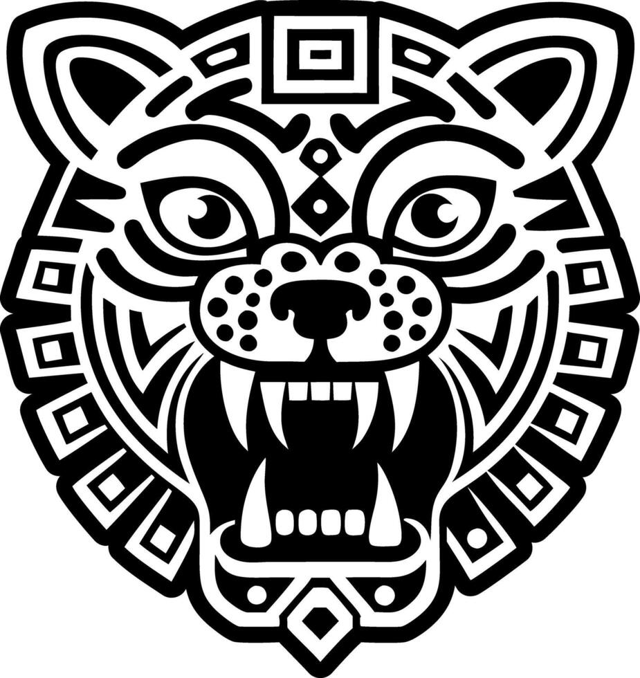 A glyph style icon of aztec animal tattoo vector