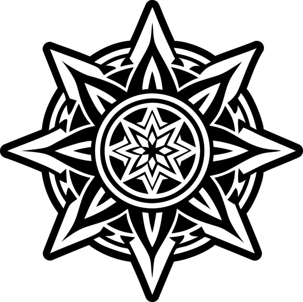 A glyph style icon of sacred star tattoo vector