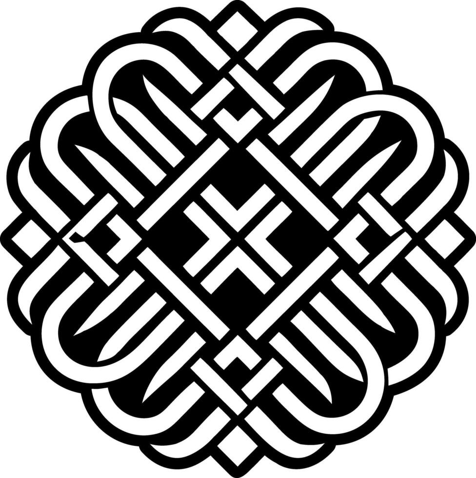 A glyph style icon of ancient knot symbol vector