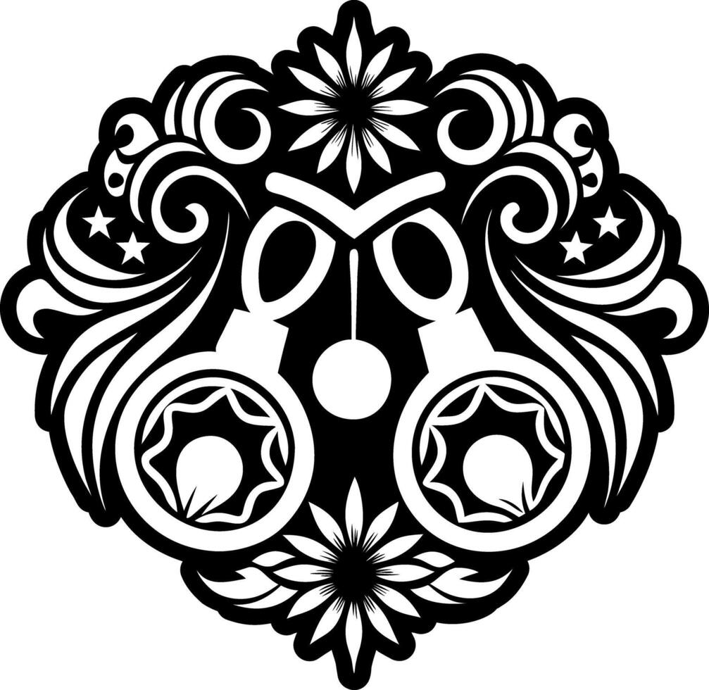 A solid style icon of casanets symbol vector