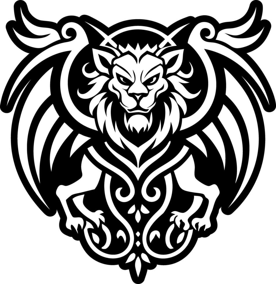 A glyph style icon of chimera symbol vector