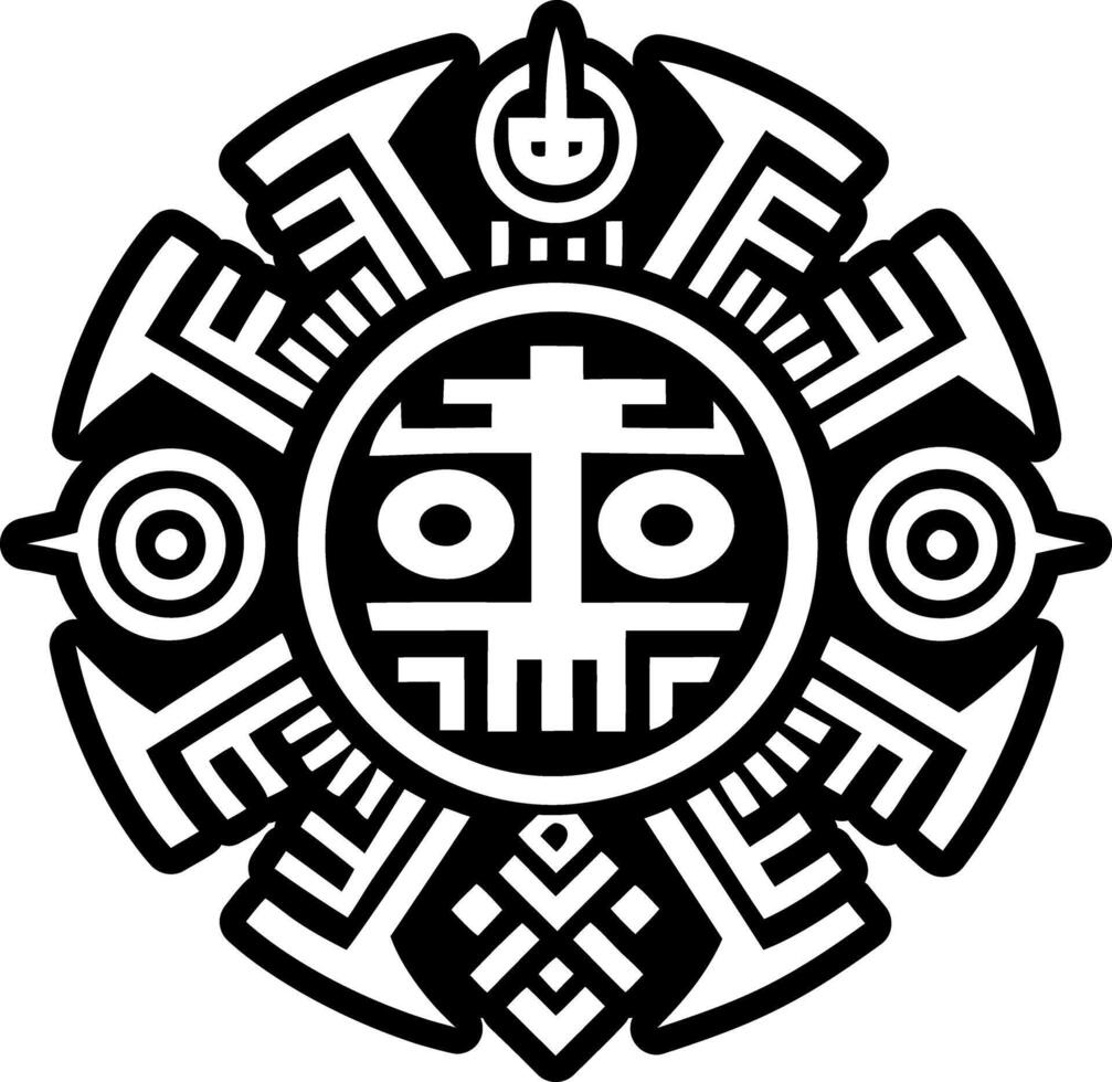 The aztec sun symbol vector