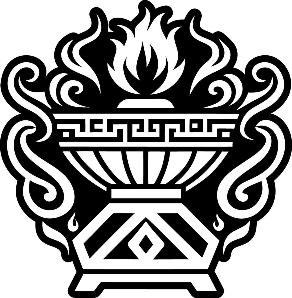 A filled style icon of firepit symbol vector