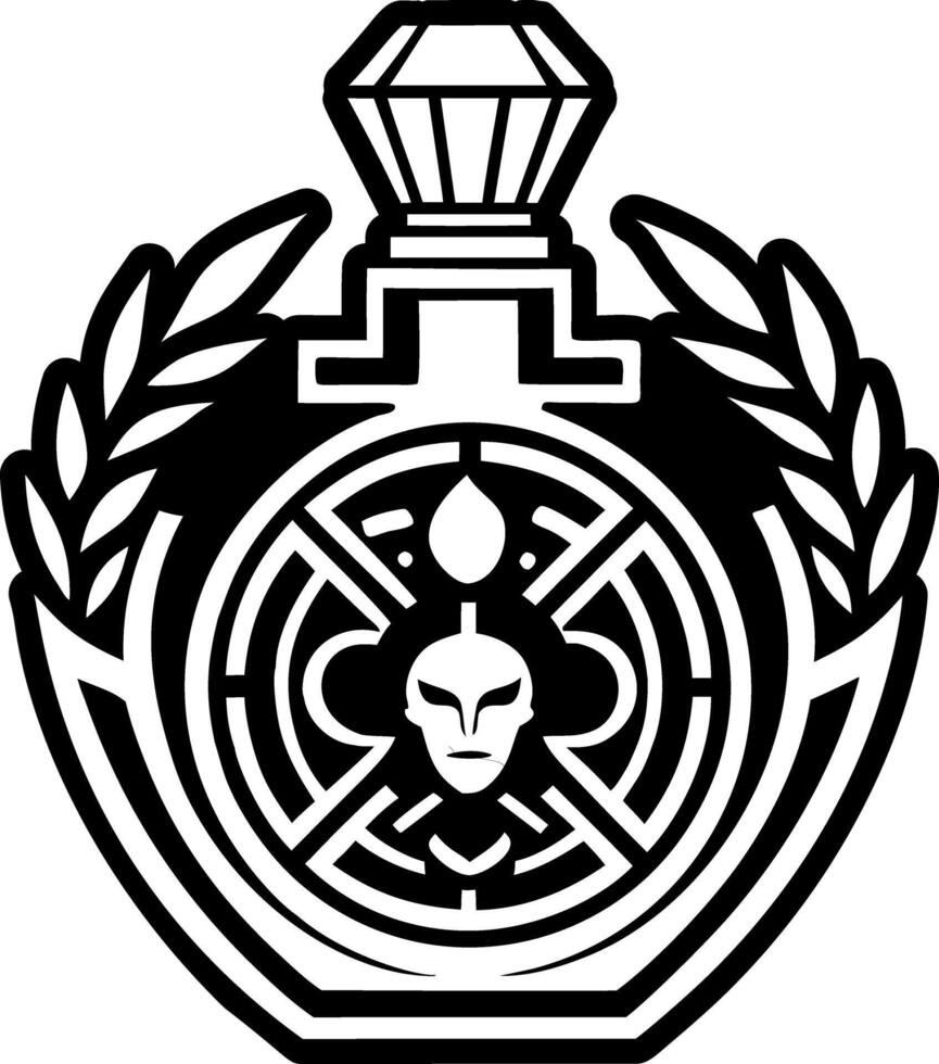 A filled style icon of perfume tattoo vector